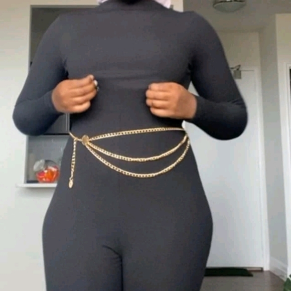 Boho multi layered metal Charm Gold coin chain link hip waist statement belt - Picture 12 of 16